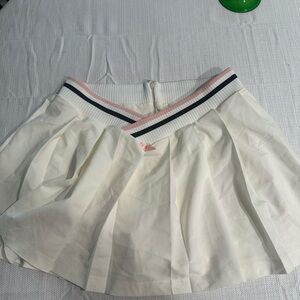 For Love And Lemons White Mini Skirt with Pink and Black Trim